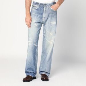 Our Legacy Light Blue Ripped Faded Jeans Men